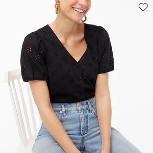 Brand new J Crew Factory eyelet button-front shirt, size M, 100% cotton